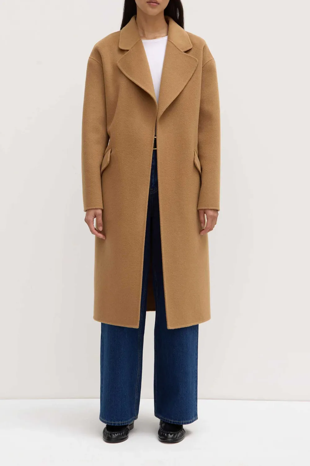 Shoulder Down Single Breasted Coat