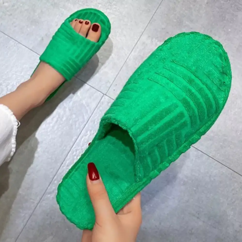 Refined Open Toe Platform Slippers