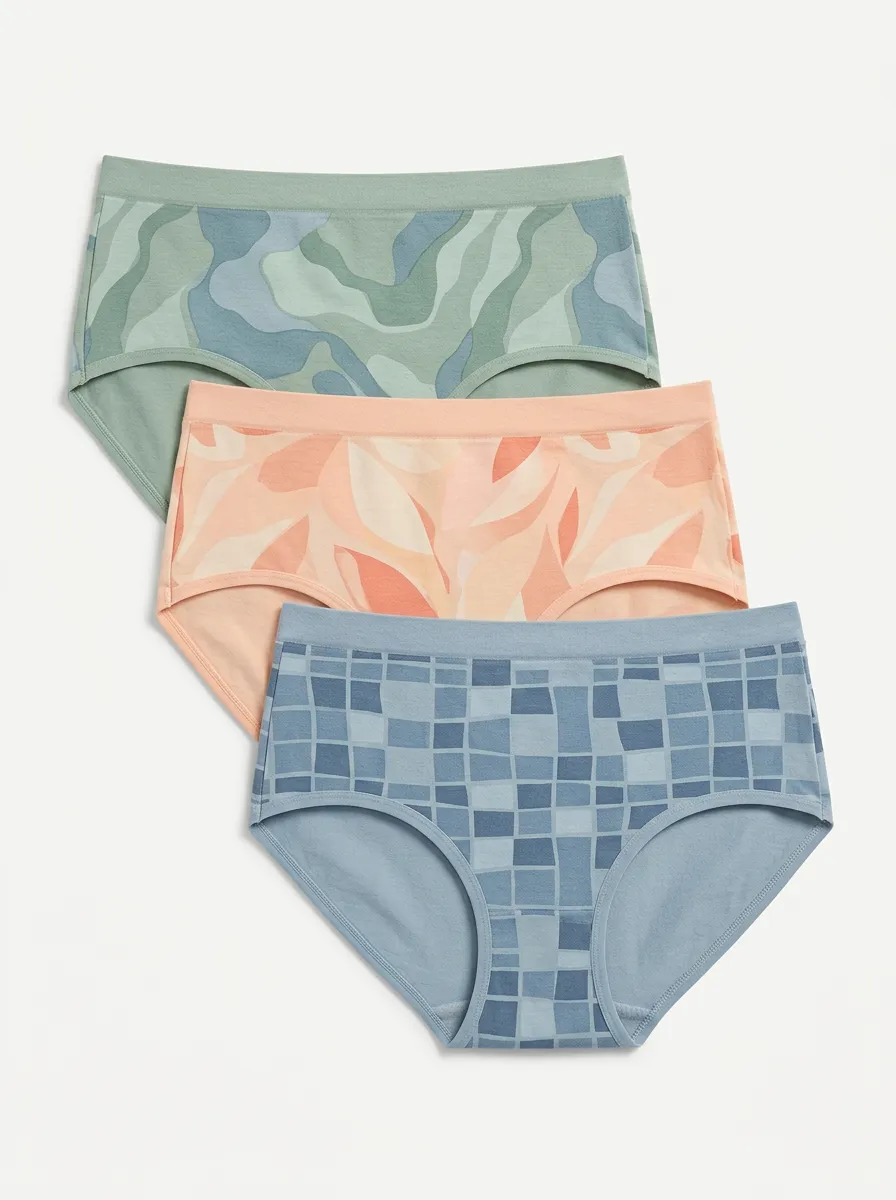 Grid Leaf Classic Printed Briefs Three Pack