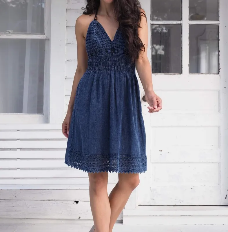 Midnight Blue Relaxed Mini Dress