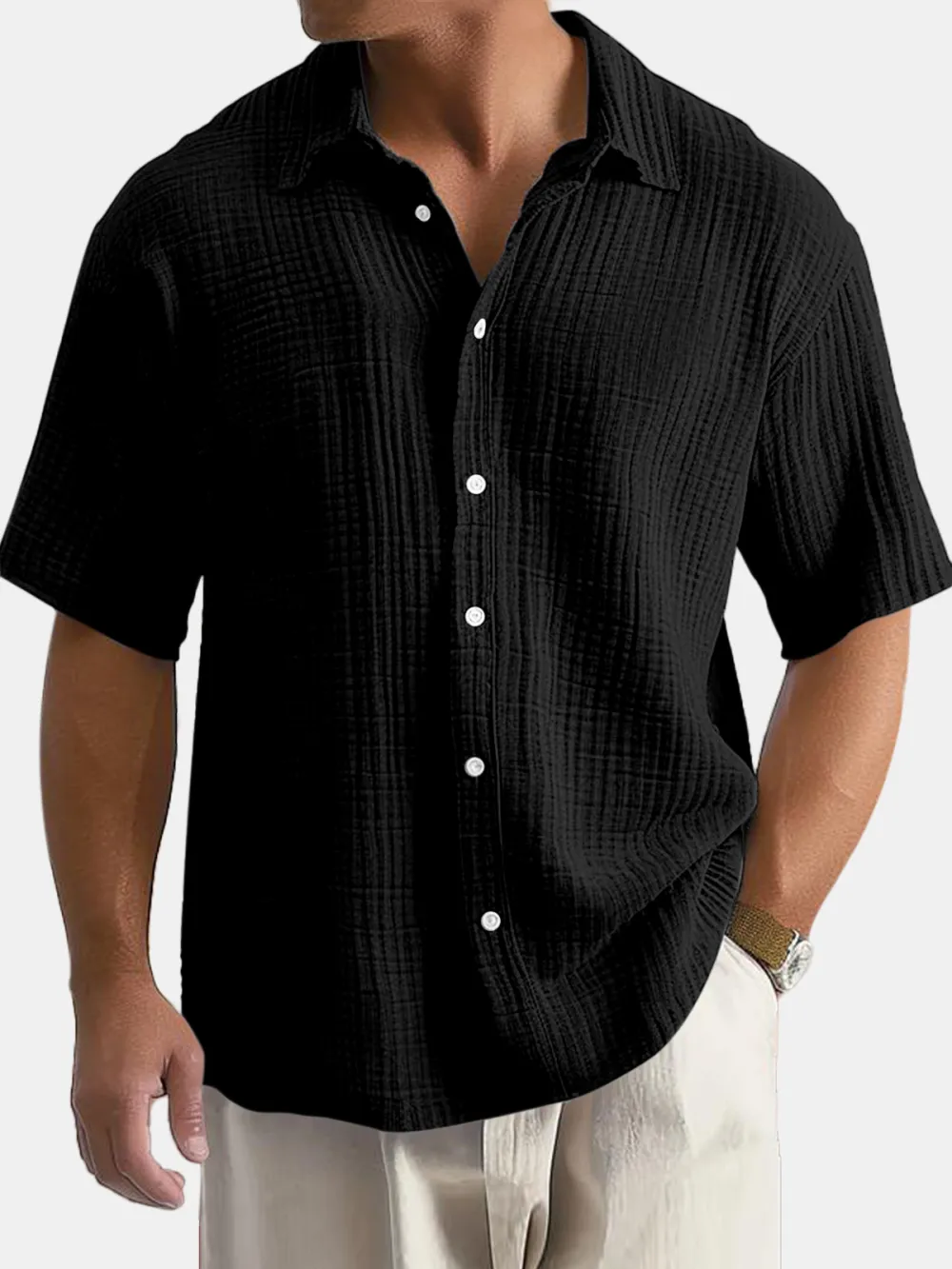 Textured Short Sleeve Shirt