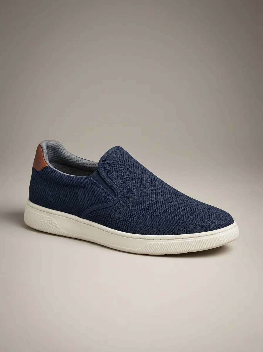 Signature Knit Knitted Finish Men's Stretch Canvas Shoes