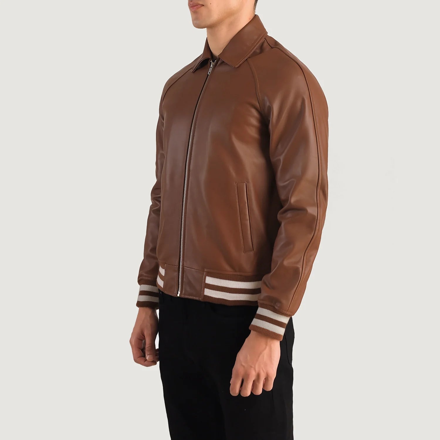 Men's Modern Leather Varsity Jacket