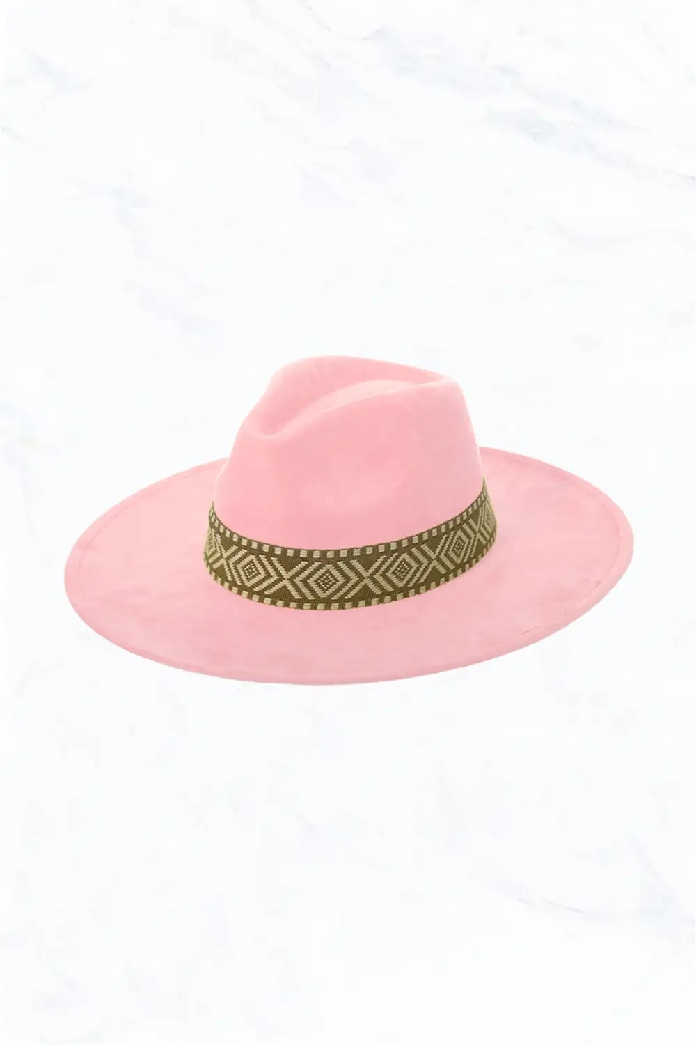 Suede Large Eaves Peach Top Fedora Hat