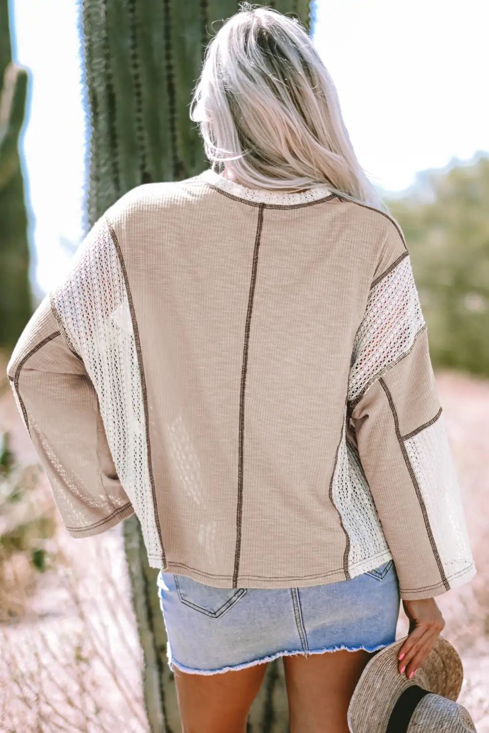 Women's Loose Fit Exposed Seam Top