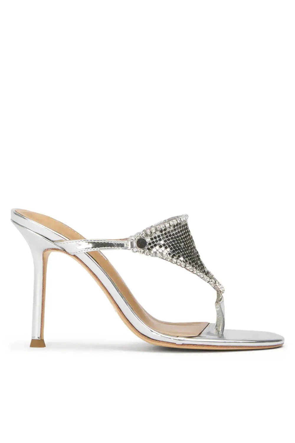 Crystal Embellished Toe Thong Stiletto