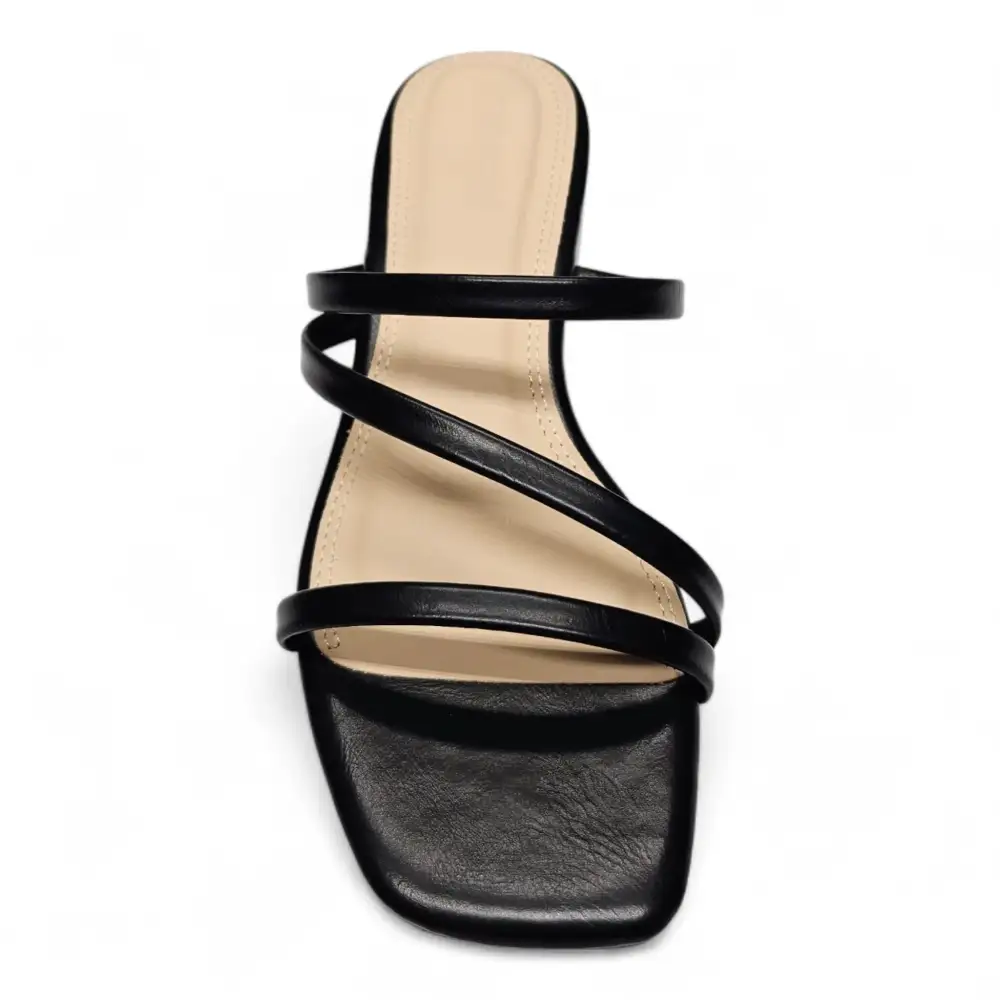 Airy Strappy Square Toe Block Heel Sandals