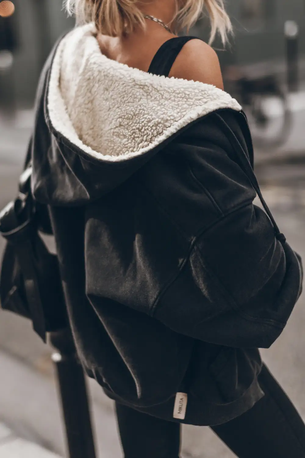 Sherpa Athleisure Zip Up Hooded Top