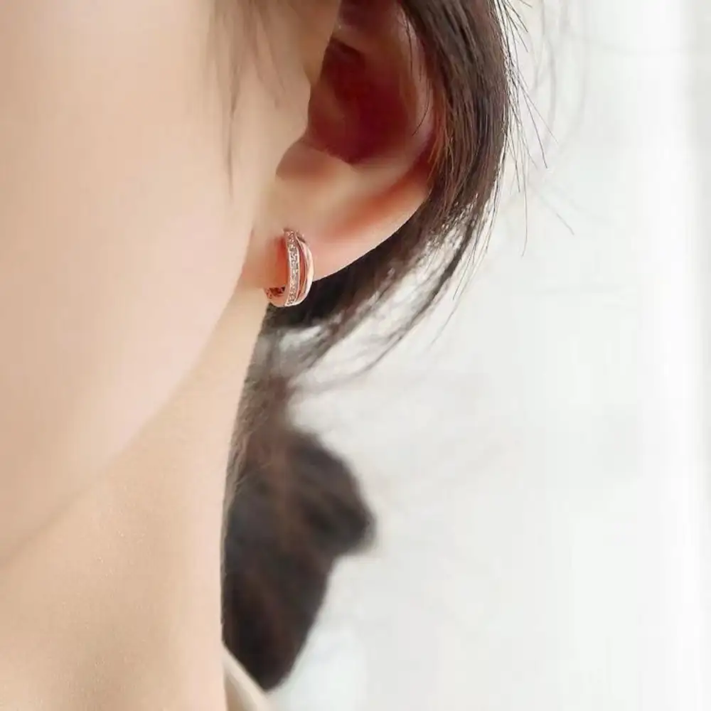 Women's Longline Zircon Hoop Earrings