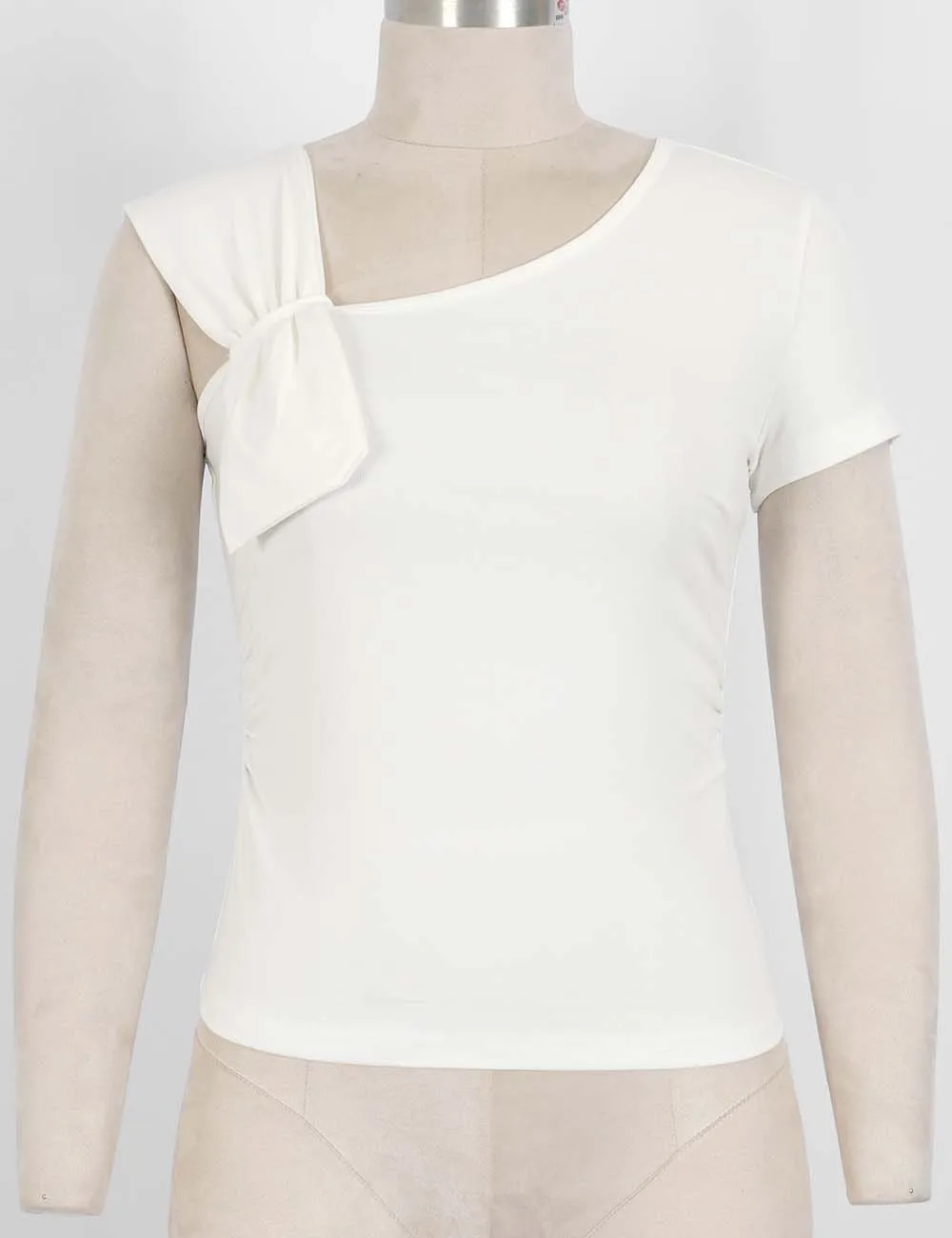 Irregular One Shoulder Short Sleeves Top