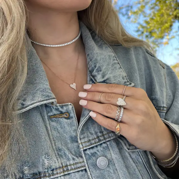Polished Petite Heart Diamond Necklace