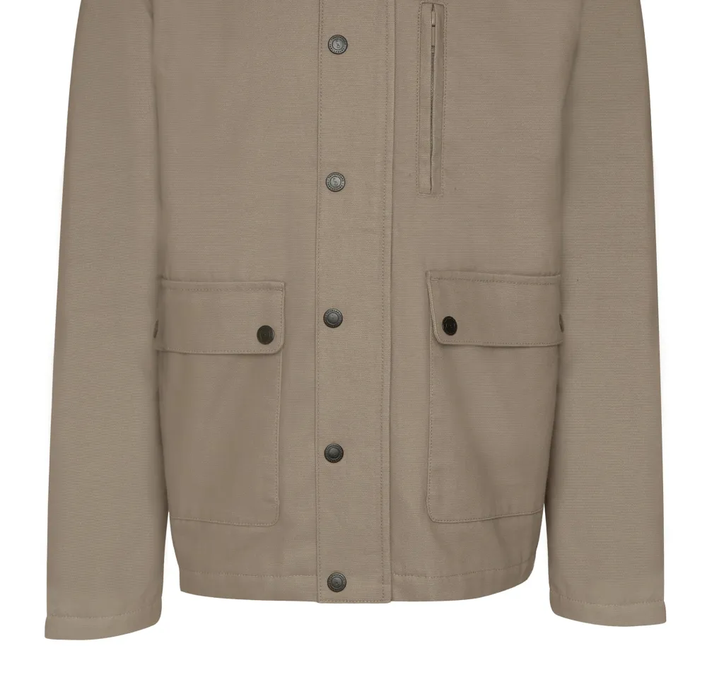 Men's Mushroom Brown Collared Lightweight Jacket