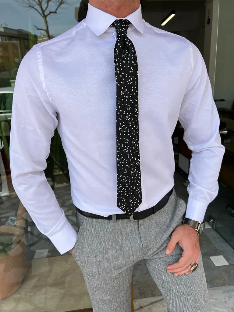 Polished Long Sleeve Slim Fit Cotton Casual Shirt