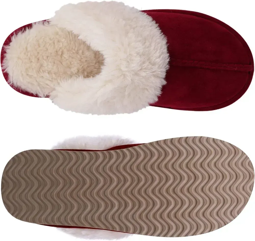 Litfun Women's Fuzzy Memory Foam Slippers Fluffy Winter House Shoes Indoor and Outdoor