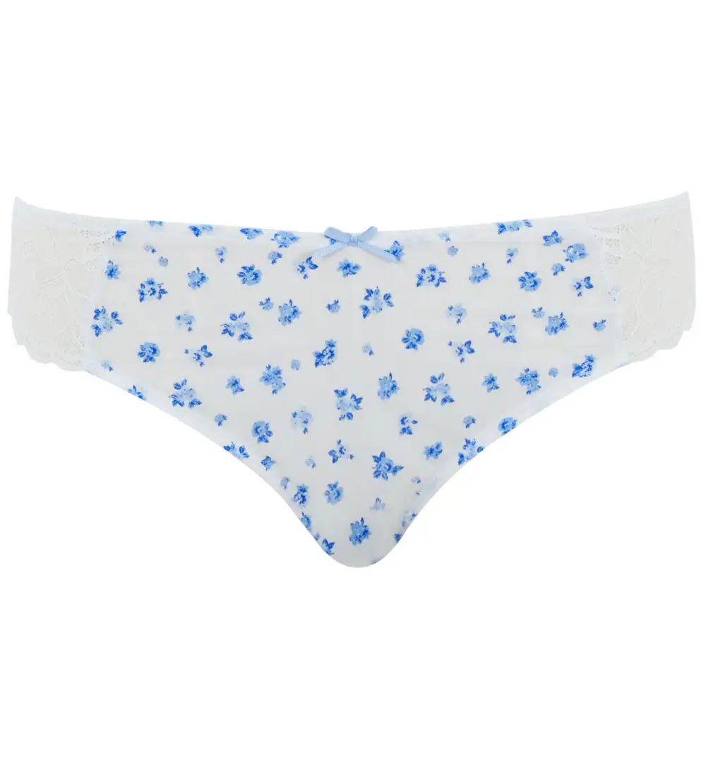 Modern Mid-Rise Stretch-Lace Floral Brazilian Brief Panty