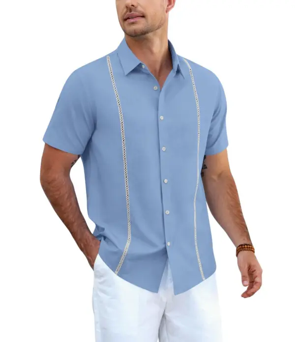 Summer Casual Cuban Guayabera Shirt