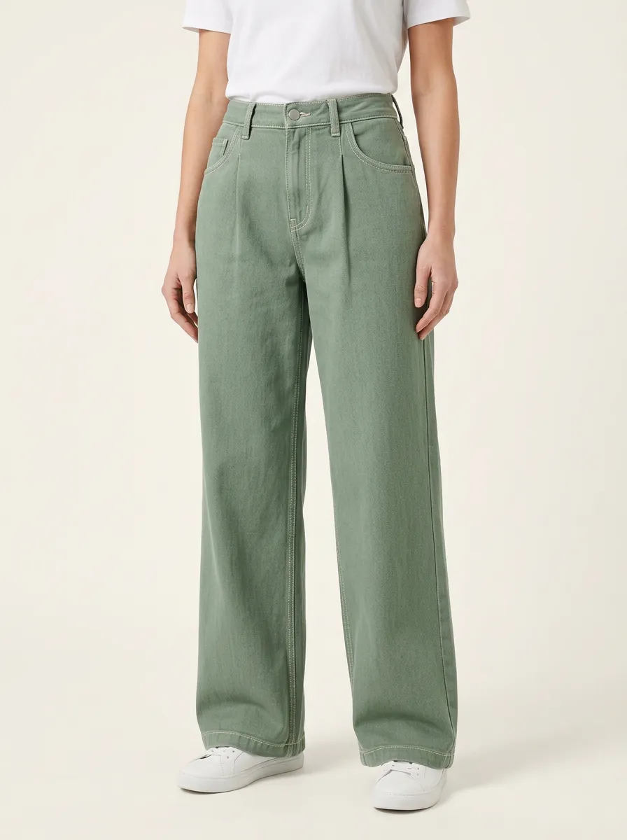 Women's Pleated Wide-Leg Pants