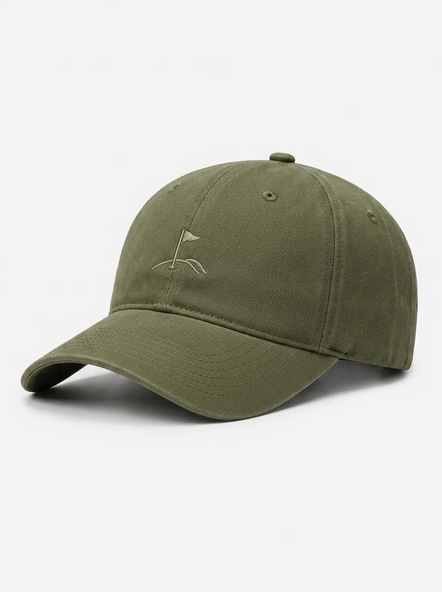 Unisex Golf Lover Flag Logo Embroidered Baseball Cap