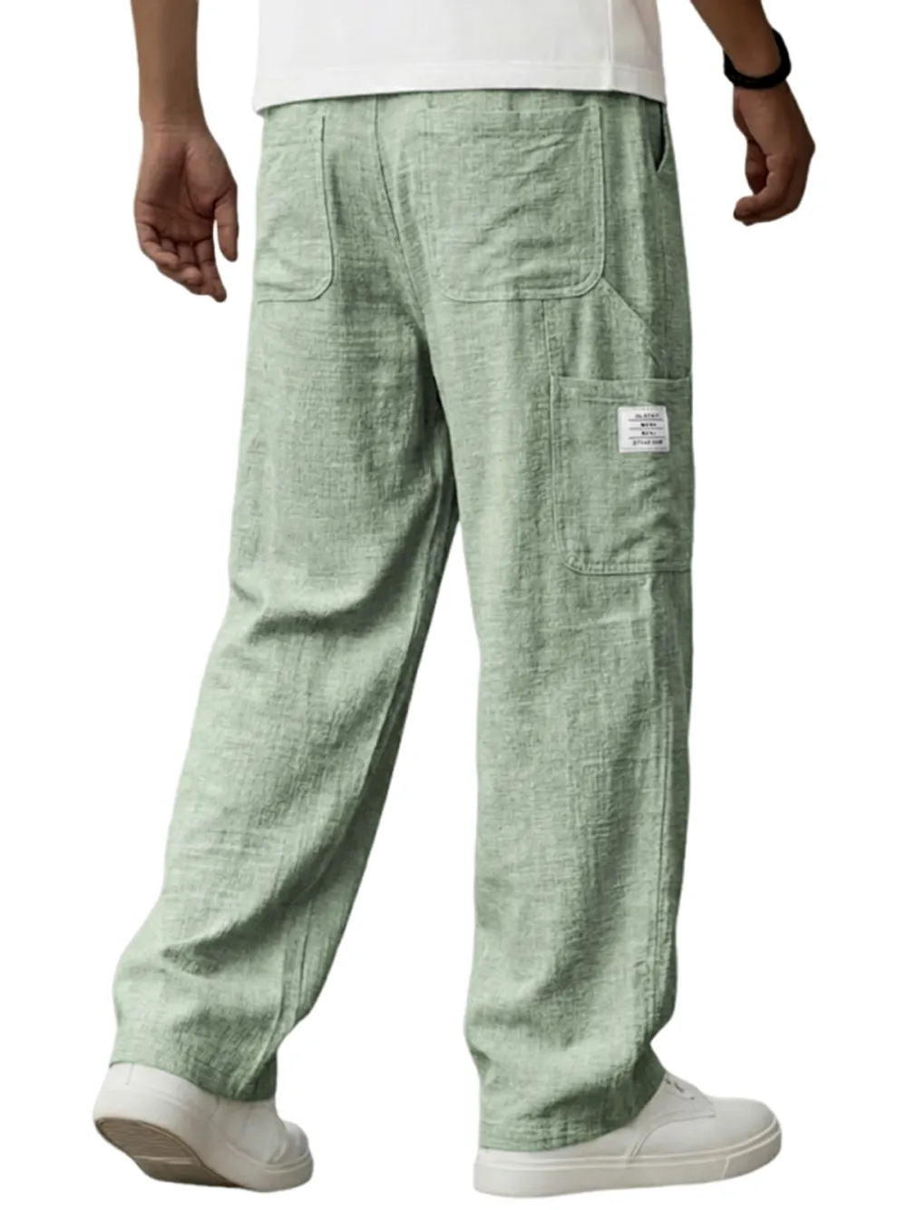 Linen Blend Utility Pocket Trousers