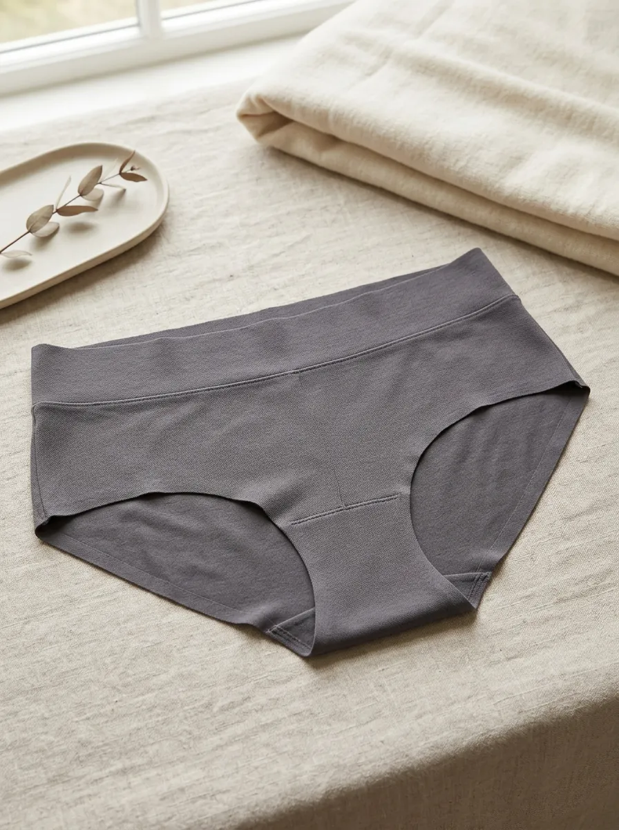 Women's Seamless Solid Grey Comfortable Briefs Panties