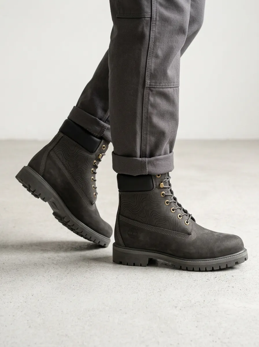 Unisex Outdoor Enthusiast Topographic Map Print Work Boots