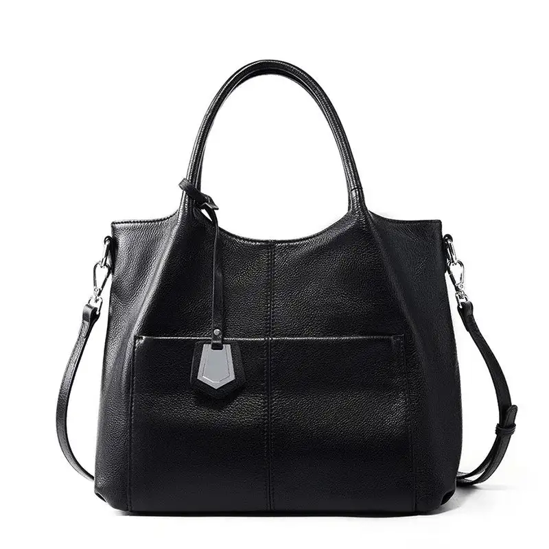 Structured Genuine Leather Satchel Bag Elegant