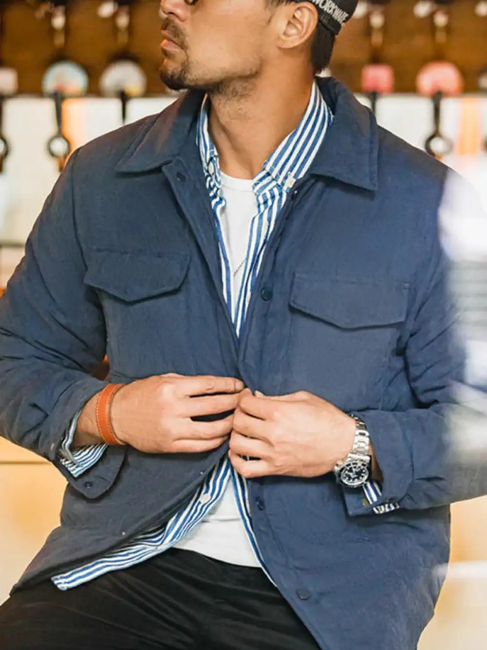 Men's Padded Suede Texture Casual Coat