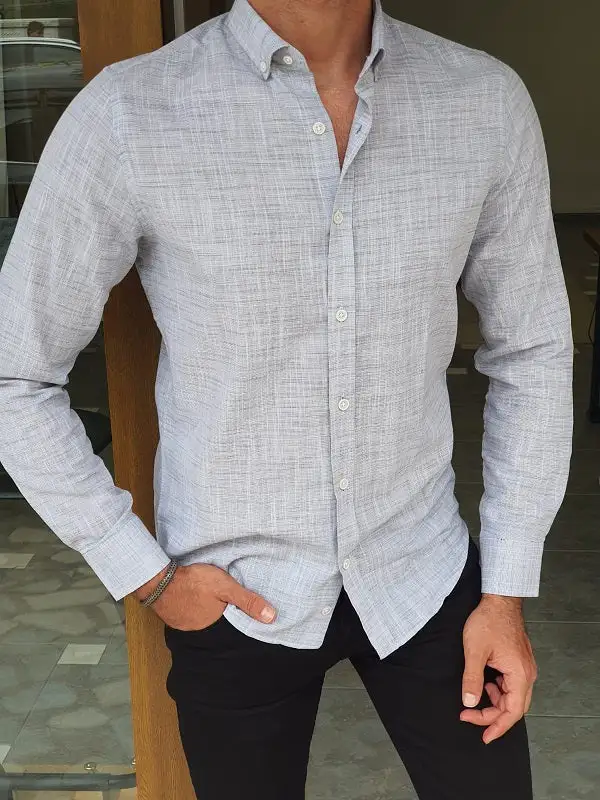 Versatile Long Sleeve Slim Fit Cotton Casual Shirt