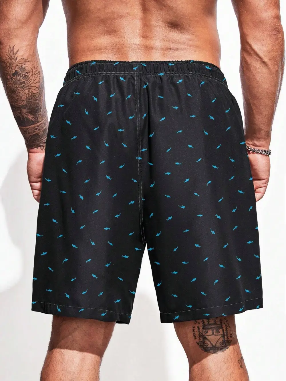 Men's Resort Allover Print Drawstring Swim Trunks
