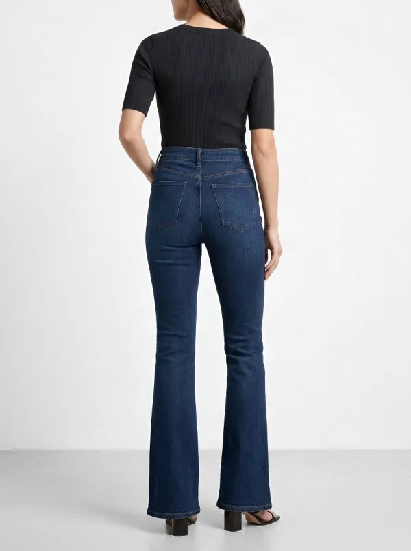 Classic High-Waist Stretch Women's High-Waist Stretch Flare Jeans