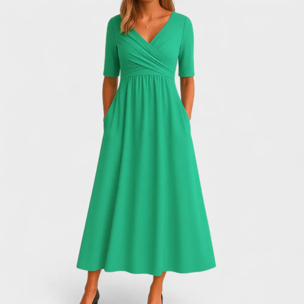  Refined Wrap Maxi Dress