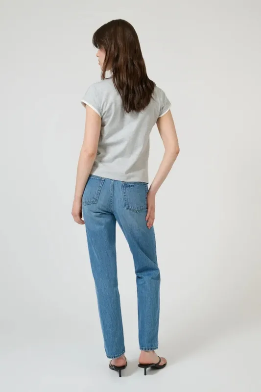 Grey Marle Cap-Sleeve Tee