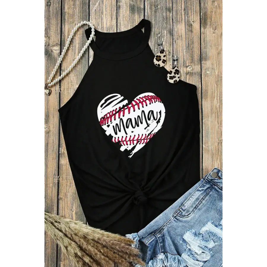 Heart Graphic Round Neck Tank