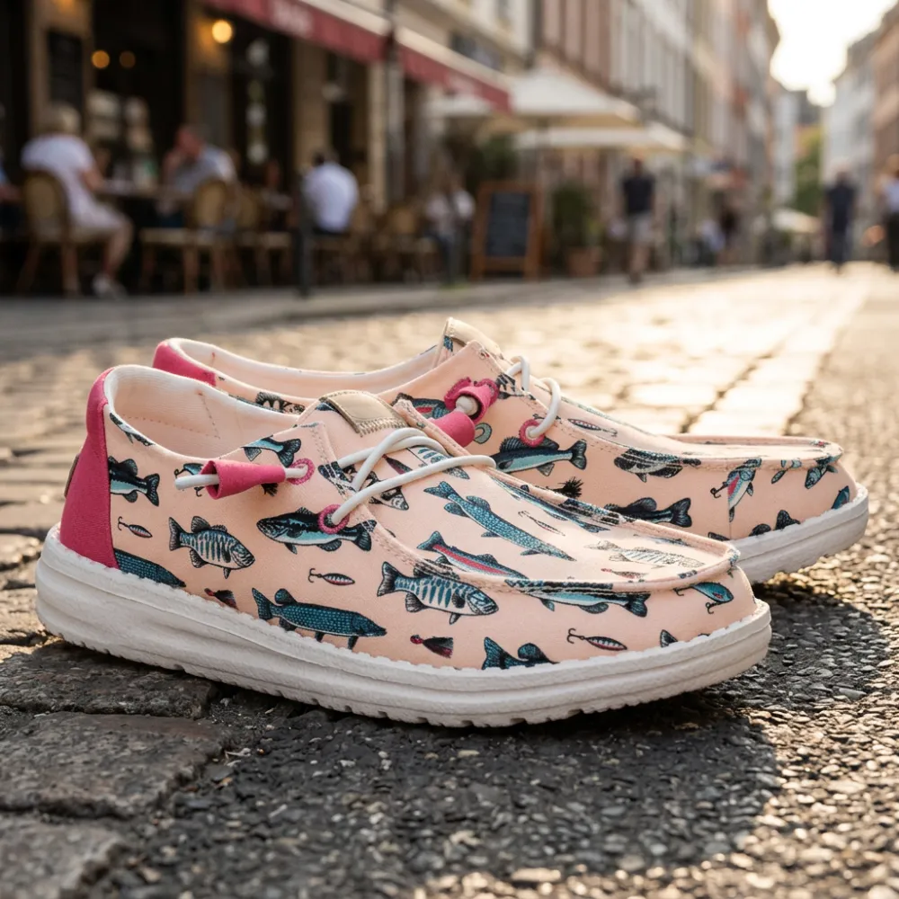 Wendy Fish Lure Printed Casual Slip On Shoes