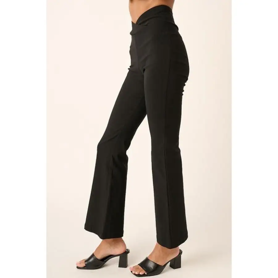 Surplice V Waist Flare Pants