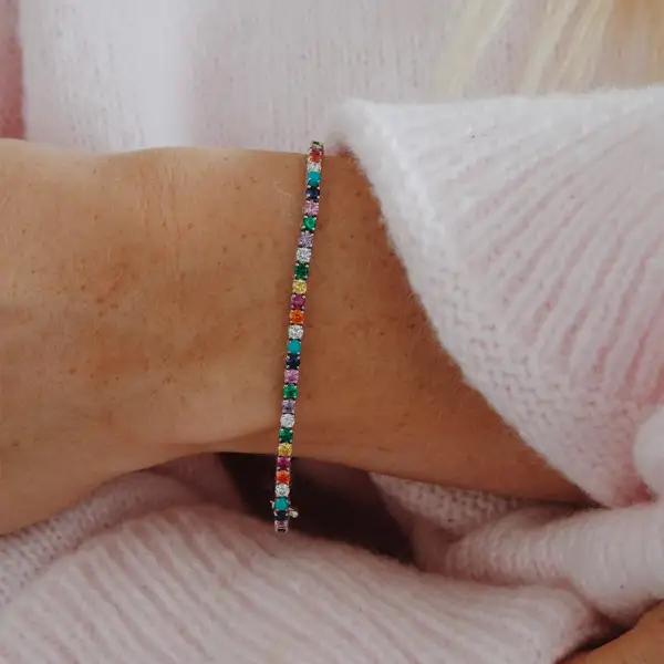 Diamond Sapphire Rainbow Bracelet