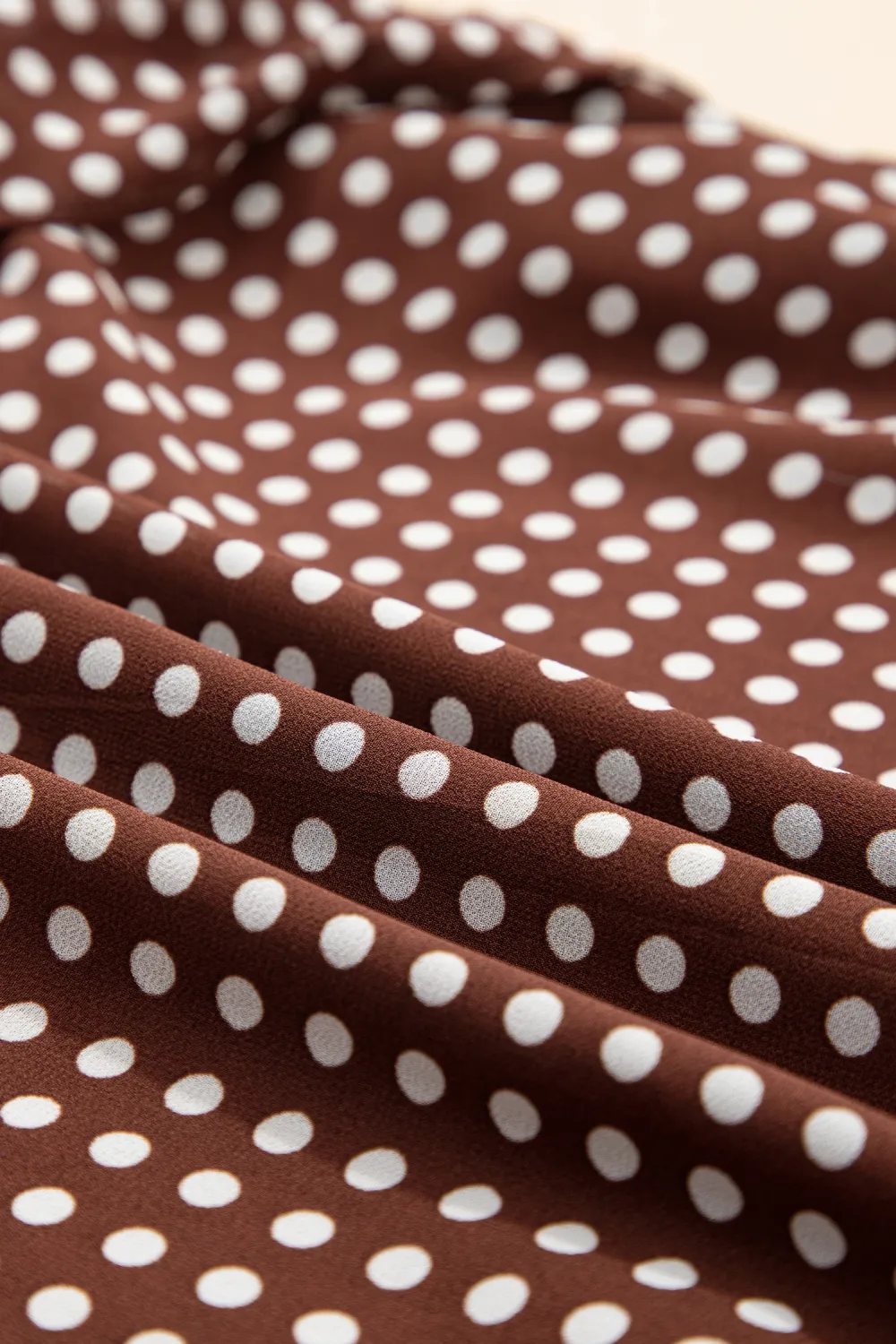 Brown Polka Dot Tiered Maxi Dress