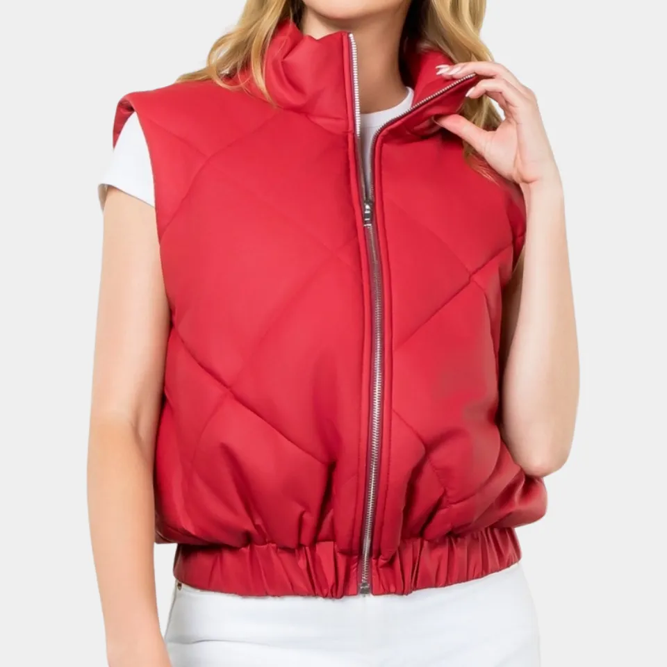 Leather Puffer Vest