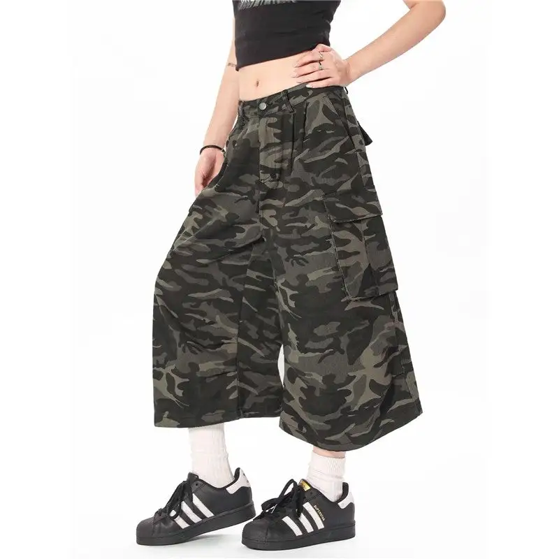 Women's Loose Fit Camouflage Cargo Shorts