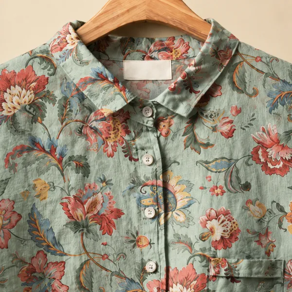 Relaxed Collared Floral Blouse
