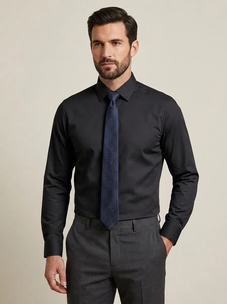 Men's Non-Iron Cotton Solid Sage Green Formal Dress Shirt