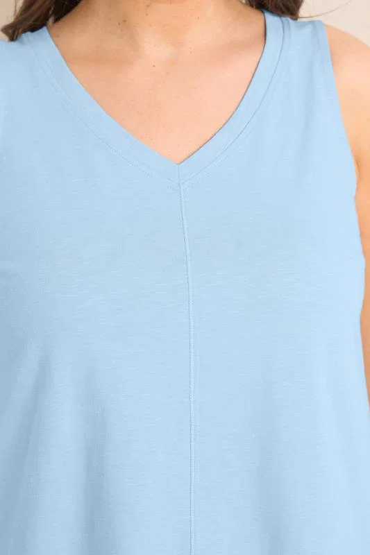 Blue Premium Cotton Vest Top detail 3