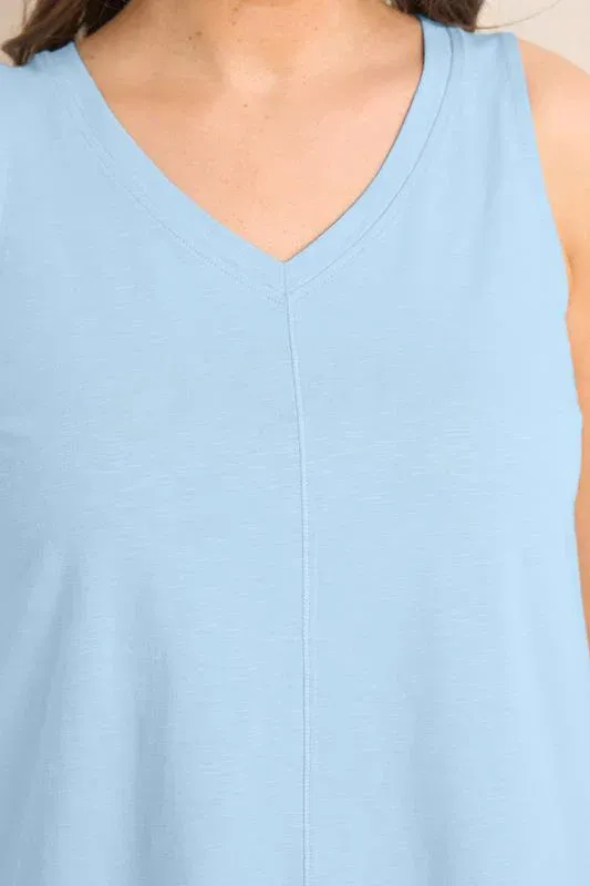 Blue Premium Cotton Vest Top