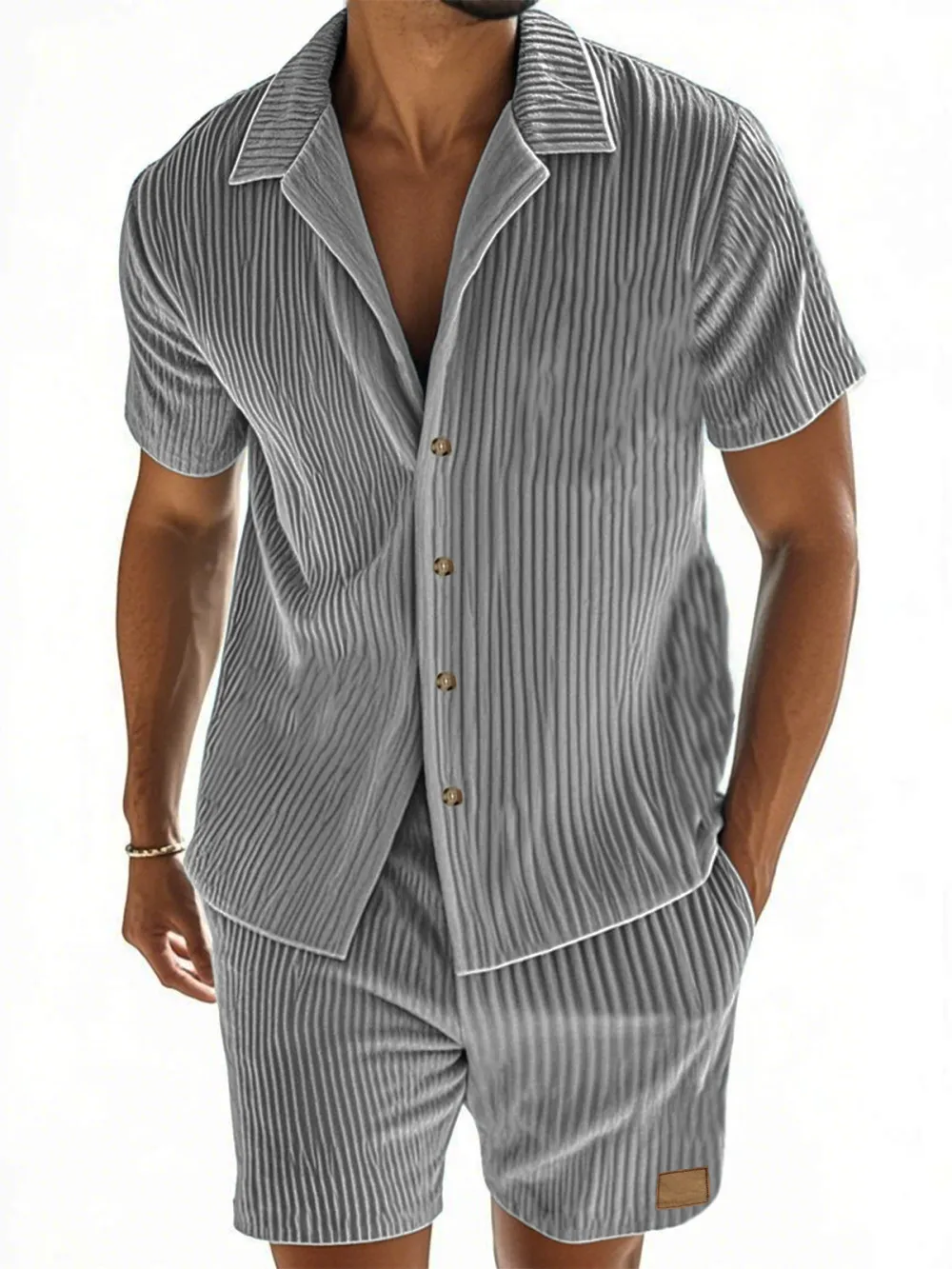 Clean Line Short Sleeve Shirt Set