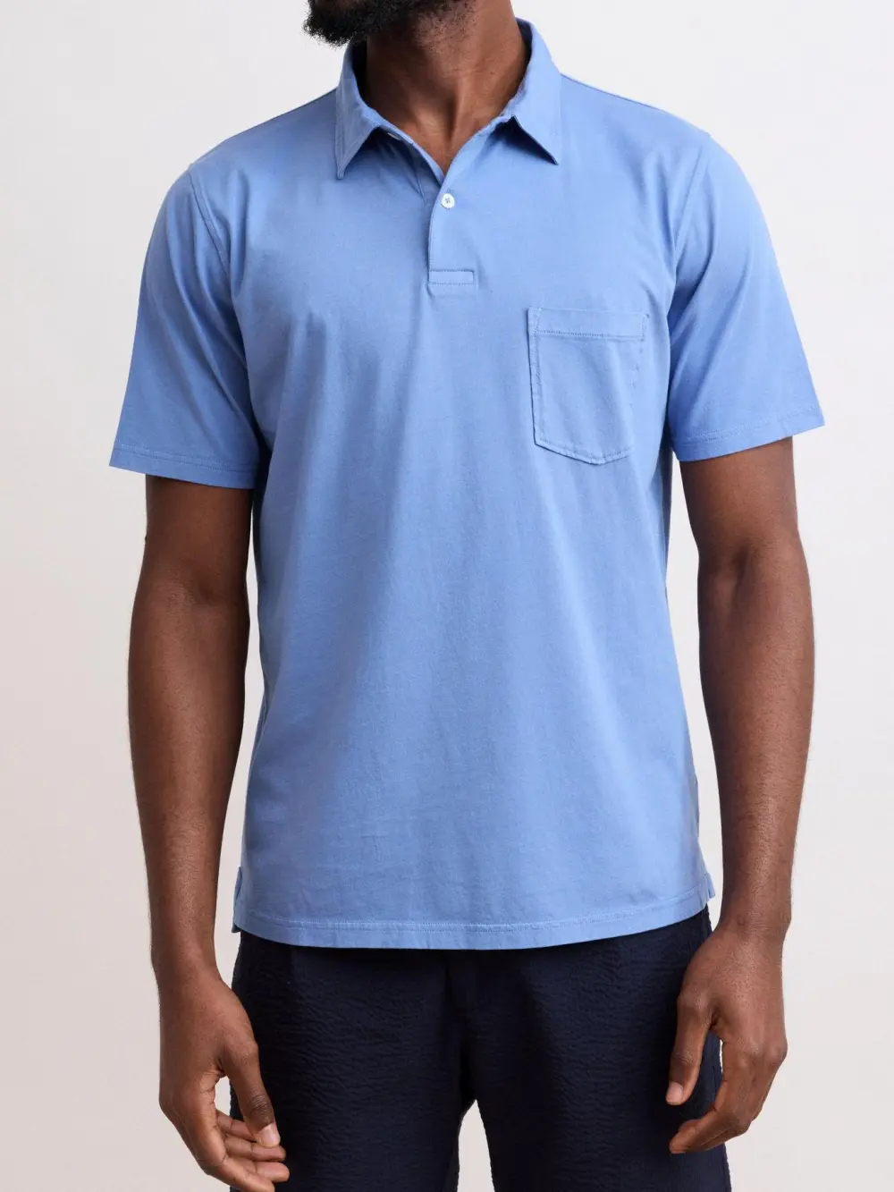 Comfortable Casual Breathable Daily Light Blue Polo Shirt