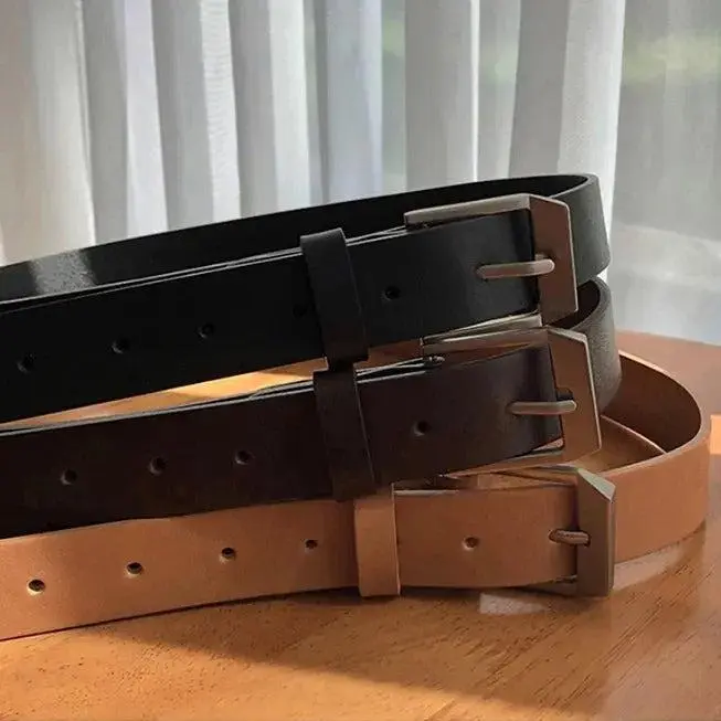 Classic Metal Buckle PU Leather Belt