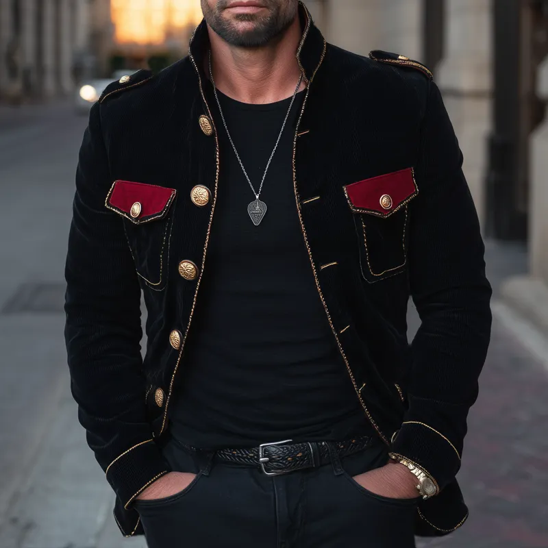 Velvet Work Buttoned Jacket