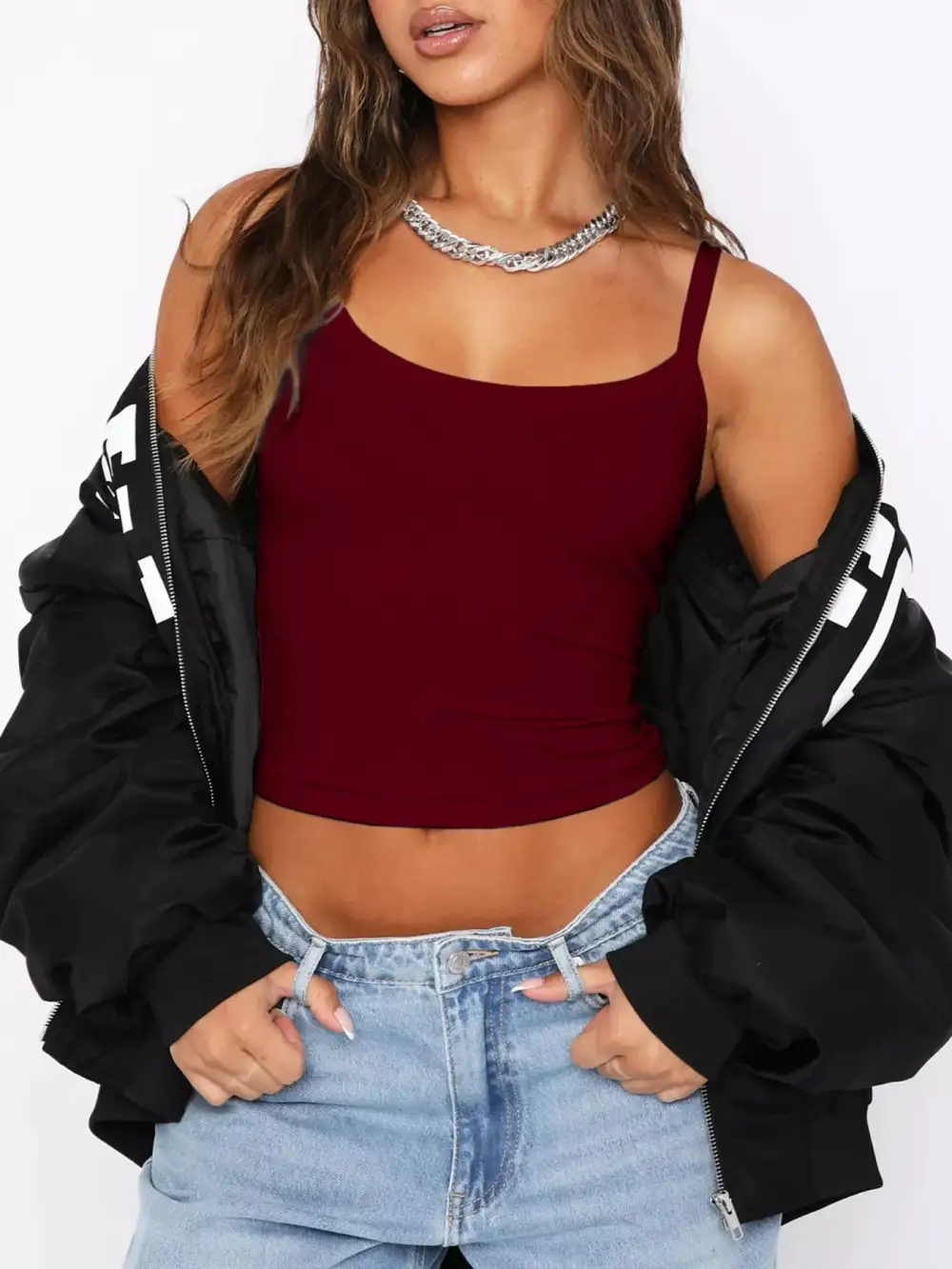 Scoop Neck Solid Color Camisole Top