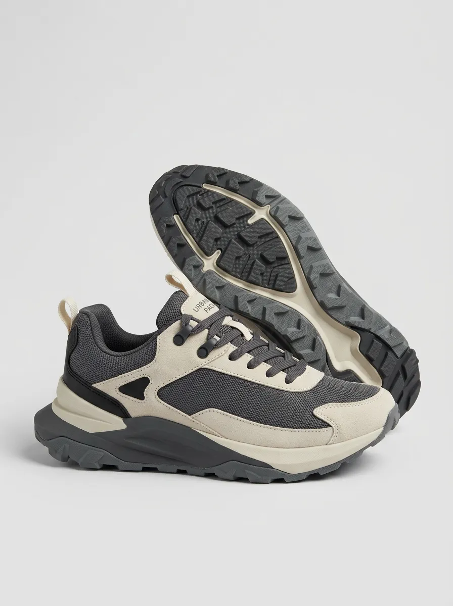Low-Profile Mesh-Panel Casual Sneakers