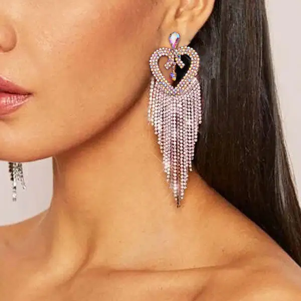 Heart Tassel Earrings